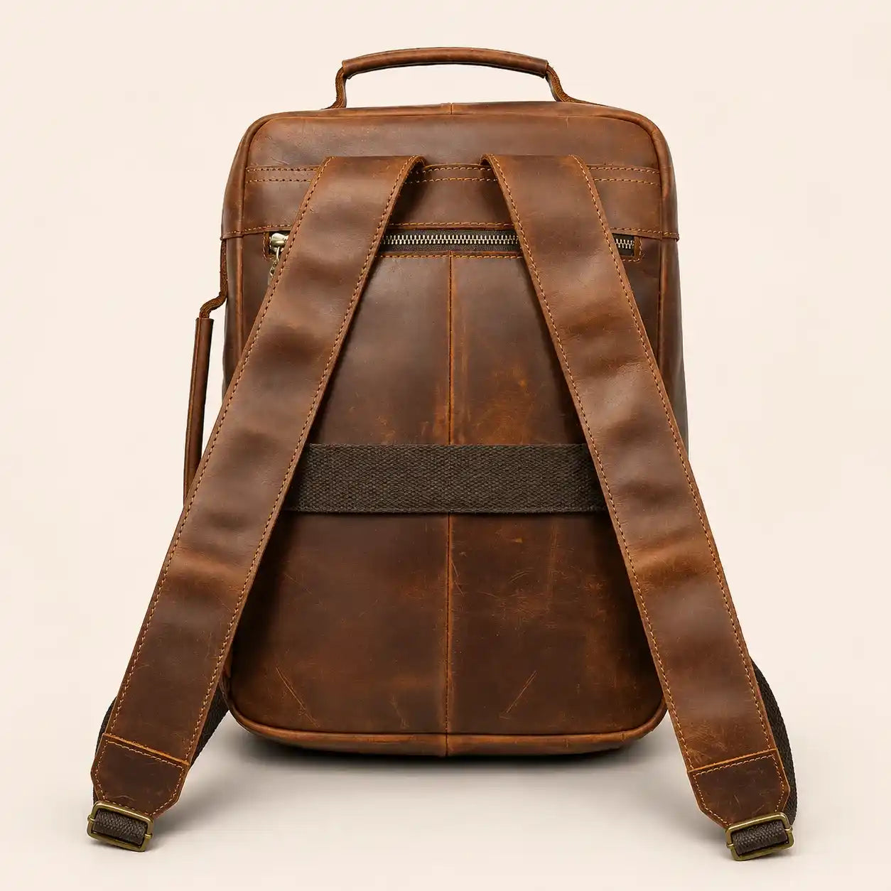 Travel Leather Laptop Backpack