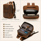Travel Leather Laptop Backpack
