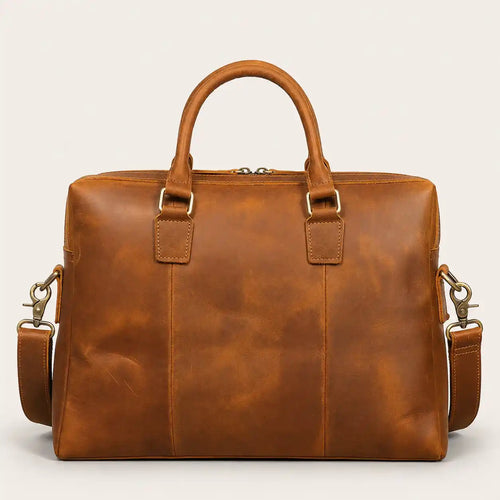 Executive leather briefcase brown