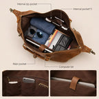 Buffalo Leather Duffle Bag for Men