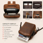 Travel Leather Laptop Backpack