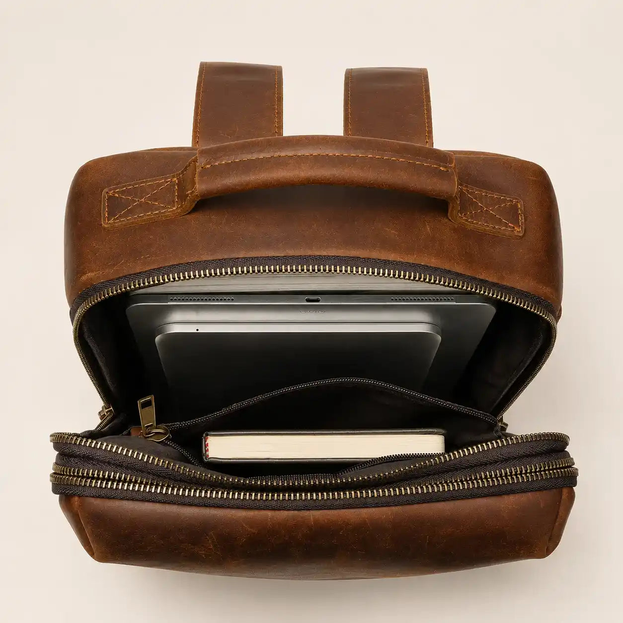 Travel Leather Laptop Backpack