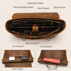 Vintage Leather Briefcase for Men