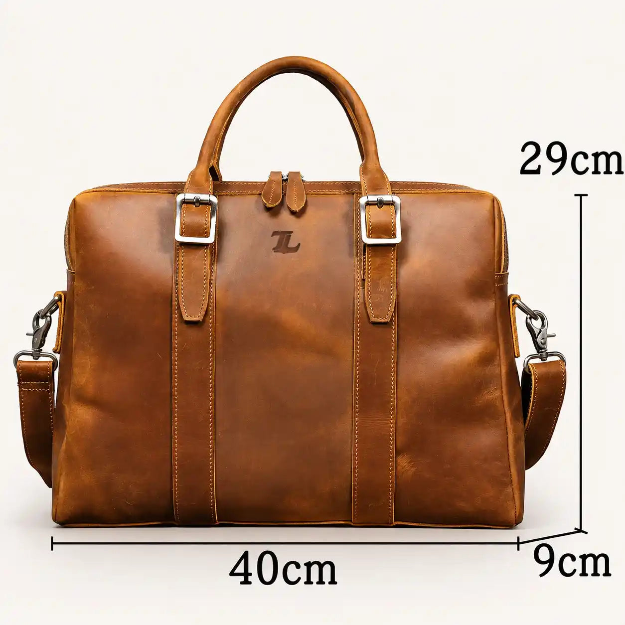 Vintage Full Grain Leather Briefcase