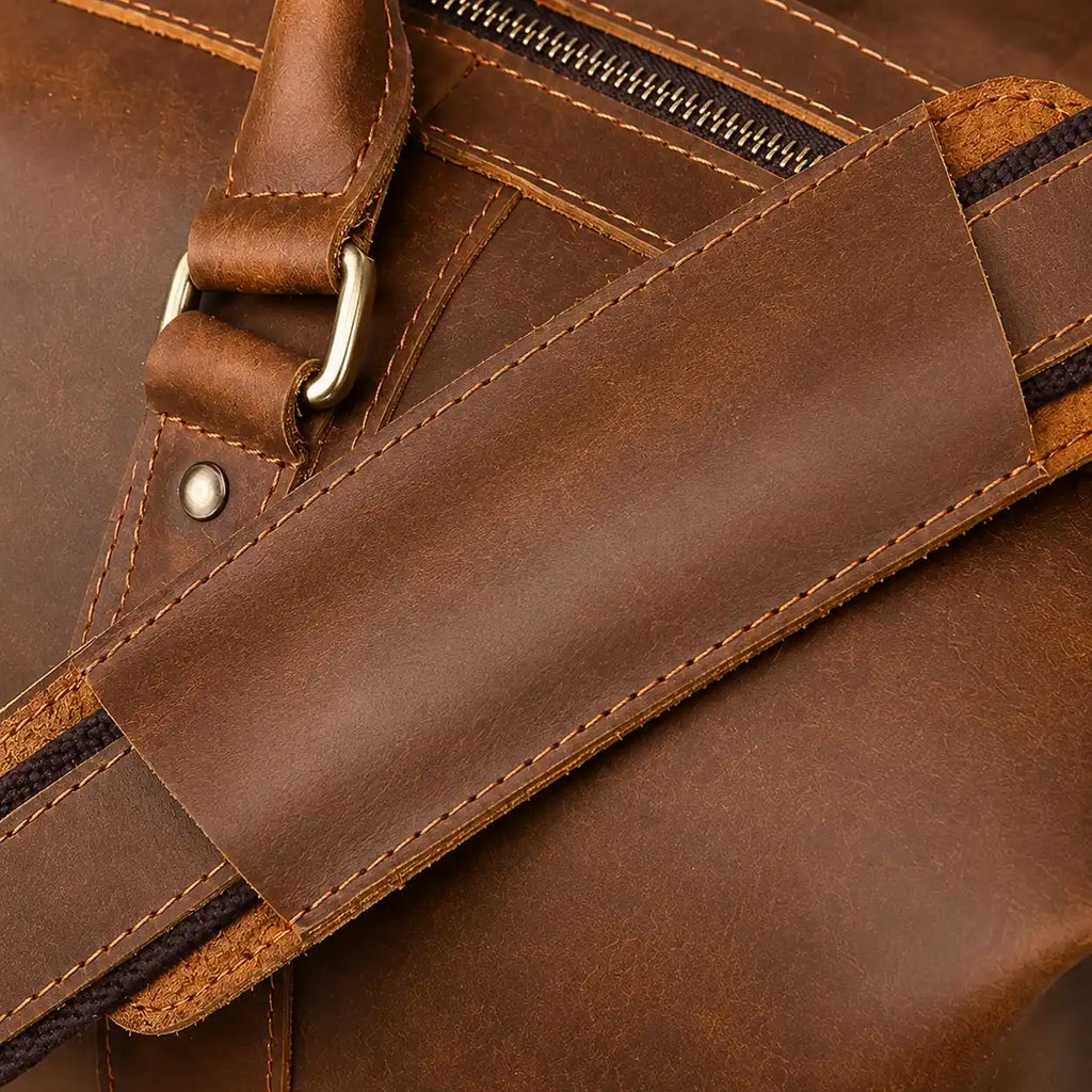 Buffalo Leather Duffle Bag for Men