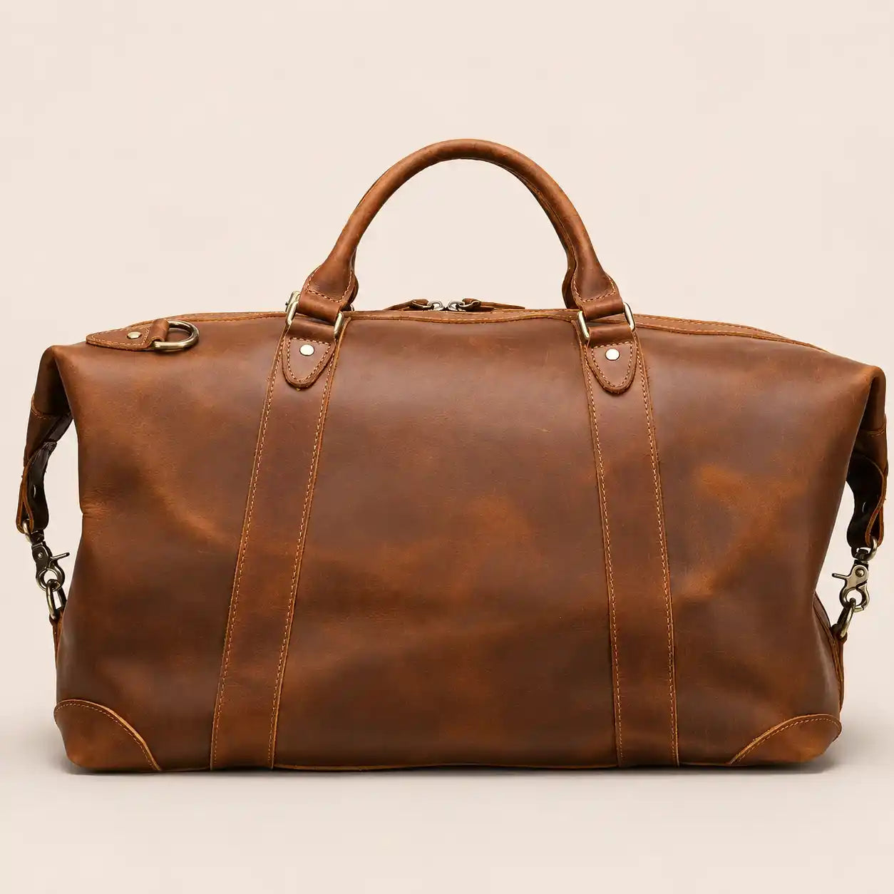 Buffalo Leather Duffle Bag for Men