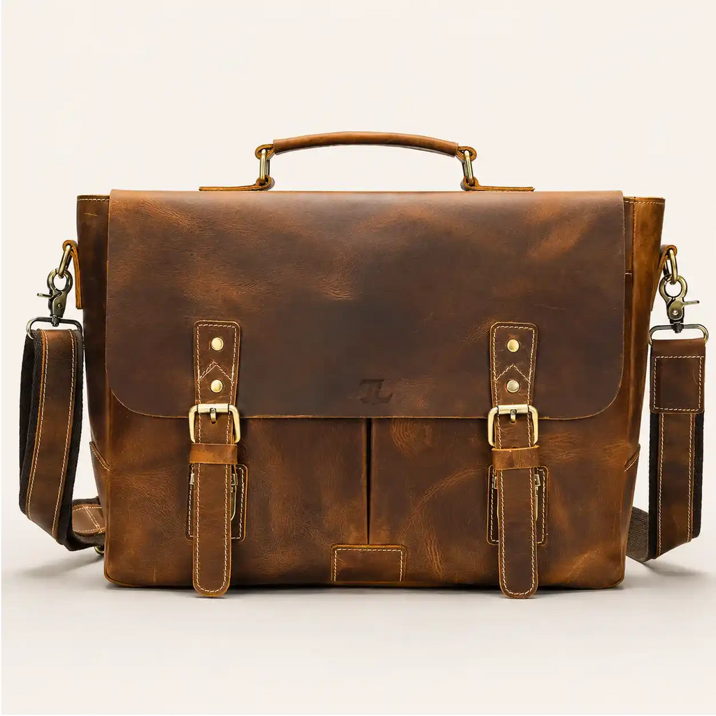 Vintage Leather Briefcase for Men