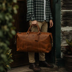 Buffalo Leather Duffle Bag for Men