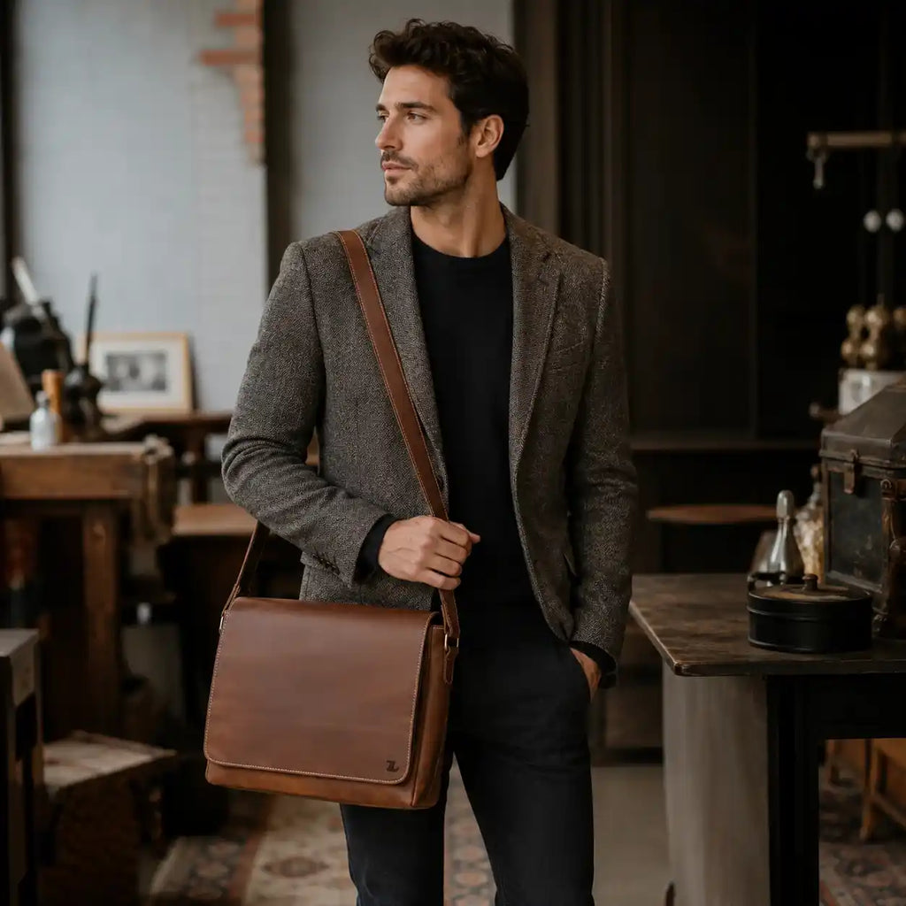 Leather Messenger Bag