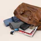 Buffalo Leather Duffle Bag for Men