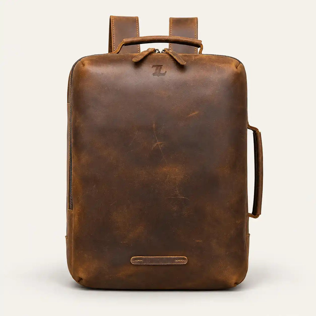 Travel Leather Laptop Backpack